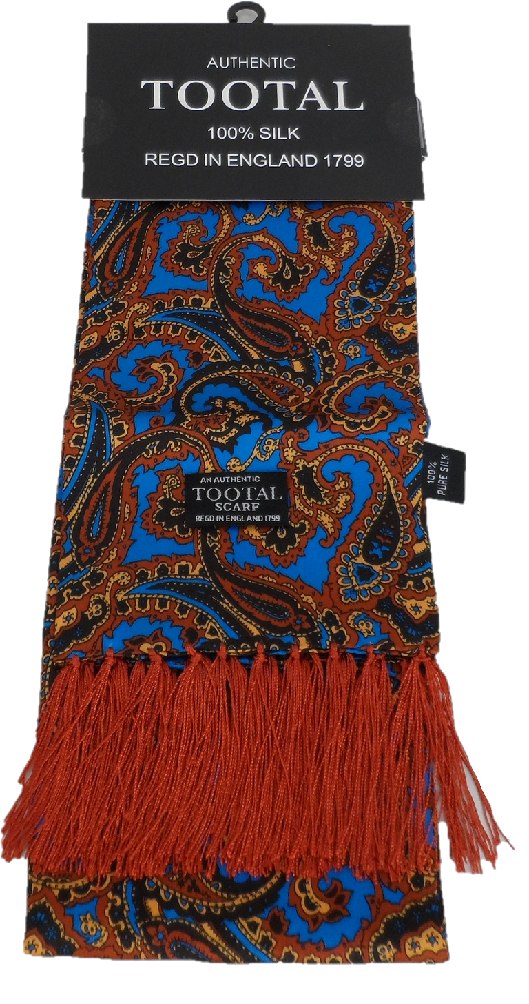 Tootal Mens Retro Paisley Print 100% Silk Scarves