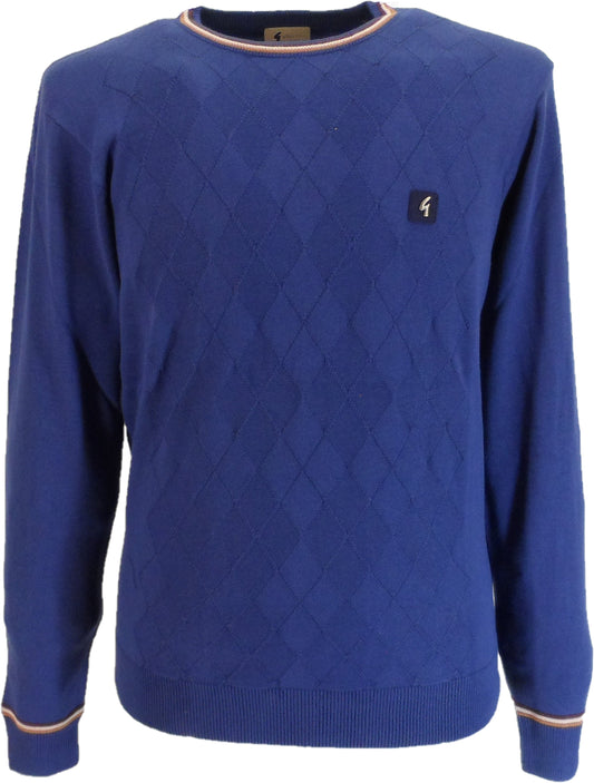 Gabicci Mens Marlon Retro Storm Blue Jumper