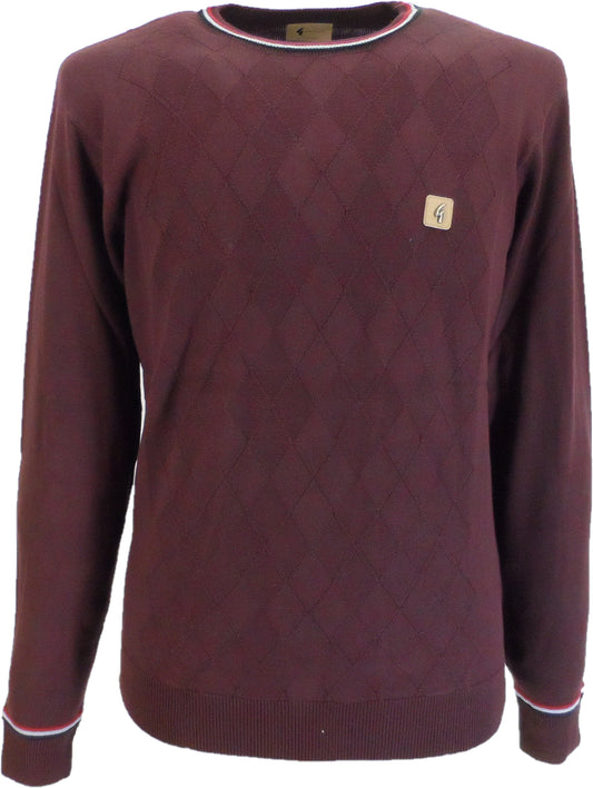 Gabicci Mens Marlon Retro Red Berry Jumper