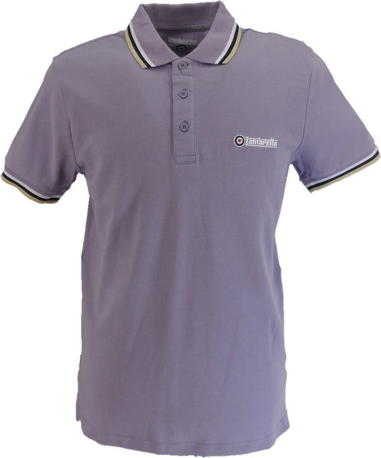 Lambretta Dusky Lilac Retro Target Logo 100% Cotton Polo Shirts