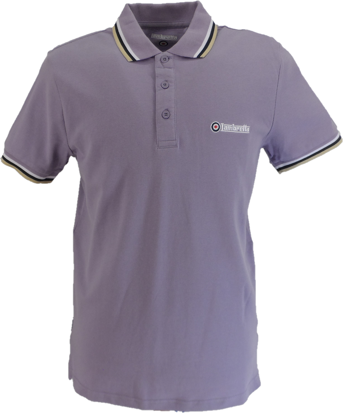 Lambretta Dusky Lilac Retro Target Logo 100% Cotton Polo Shirts