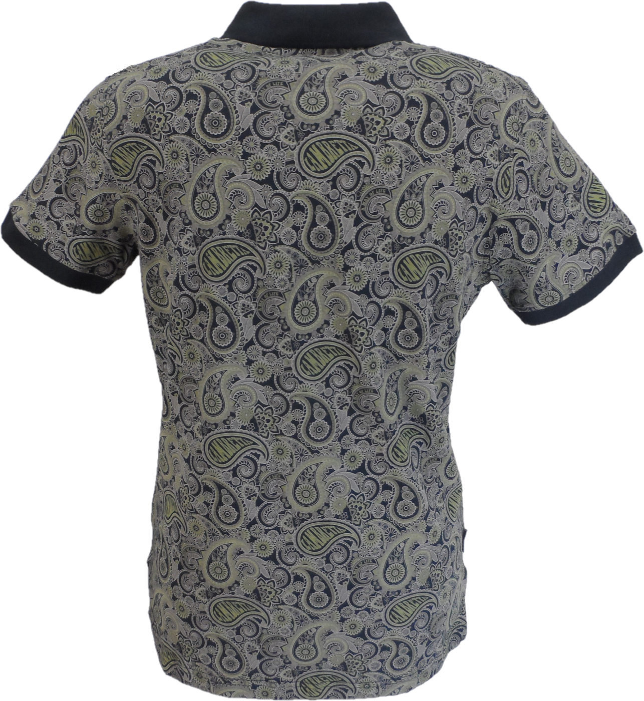 Lambretta Navy/Grey Paisley Print Polo Shirts