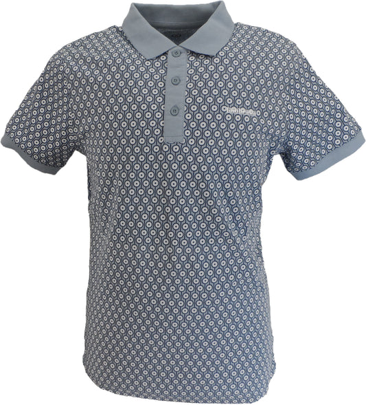 Lambretta Mens Dusky Blue All Over Target Polo Shirts