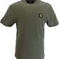 Trojan Mens Army Green Plain Badged 100% Cotton T-Shirt