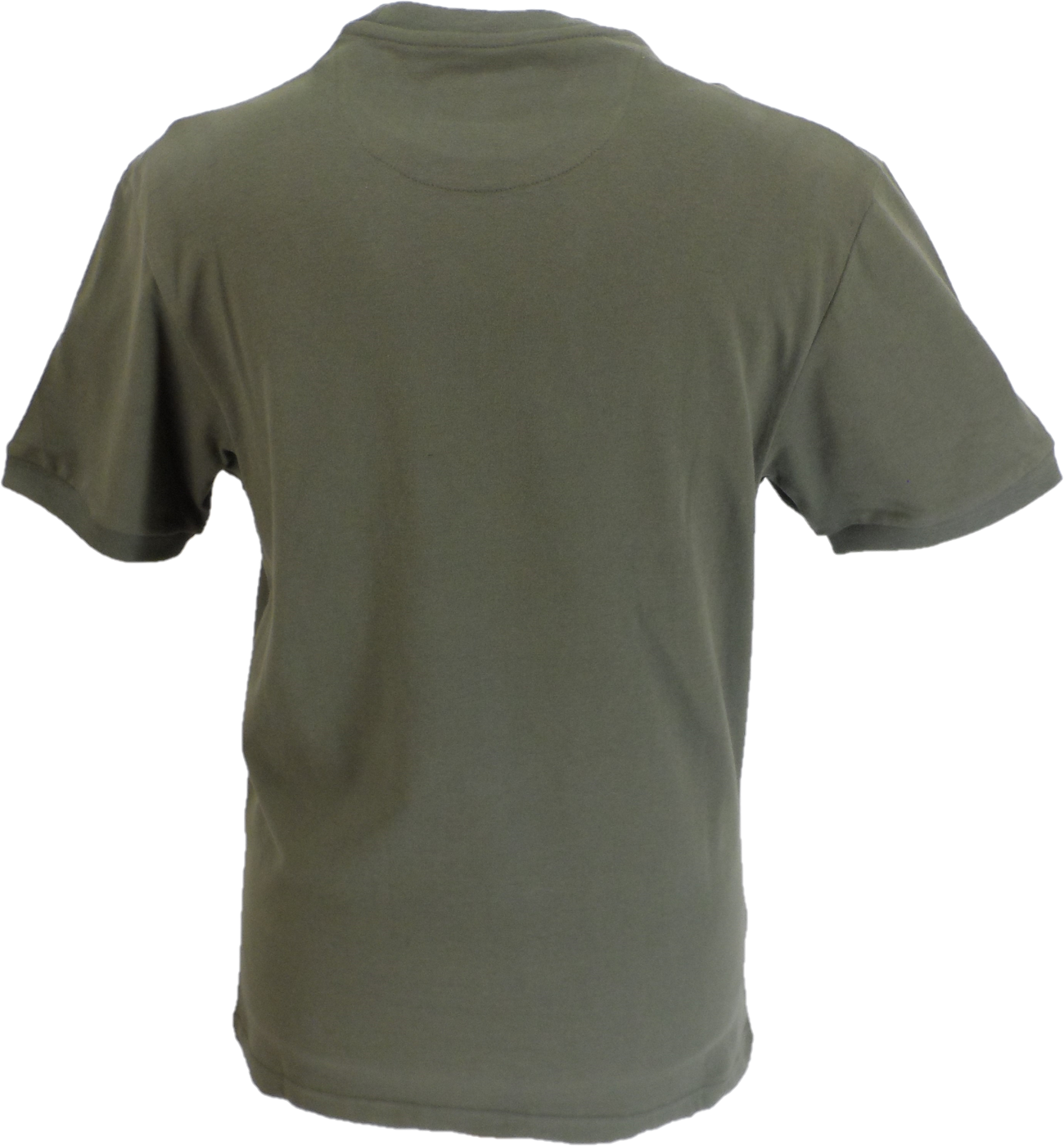 Trojan Mens Army Green Plain Badged 100% Cotton T-Shirt