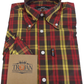 Trojan Mens Brown Check 100% Cotton Short Sleeved Shirts and Pocket Square