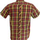 Trojan Mens Brown Check 100% Cotton Short Sleeved Shirts and Pocket Square