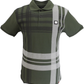 Trojan Mens Army Green Over Size Check Polo Shirt