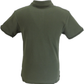 Trojan Mens Army Green Over Size Check Polo Shirt