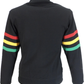 Trojan Mens Black Rasta Stripe Sleeve Retro Track Tops