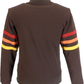 Trojan Mens Chocolate Brown Stripe Sleeve Retro Track Tops