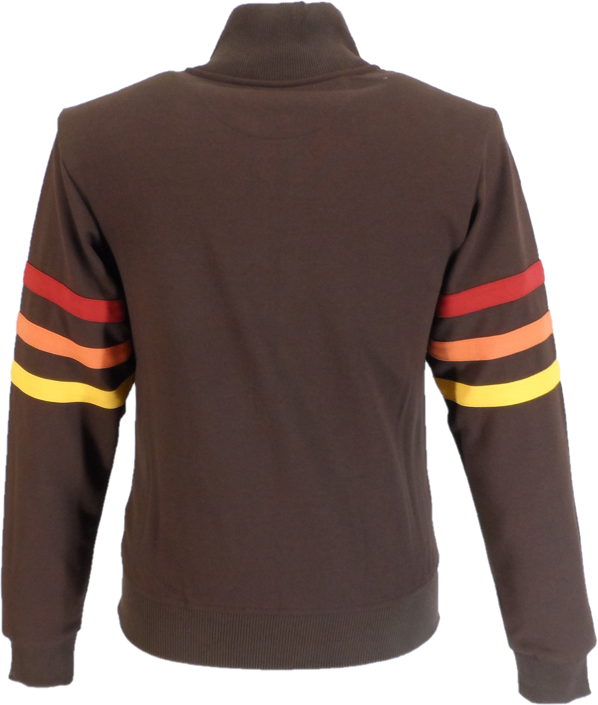 Trojan Mens Chocolate Brown Stripe Sleeve Retro Track Tops