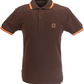 Trojan Mens Chocolate Brown Tipped Polo Shirt