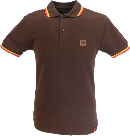 Trojan Mens Chocolate Brown Tipped Polo Shirt