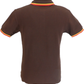 Trojan Mens Chocolate Brown Tipped Polo Shirt