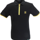 Trojan Mens Black Zipped Retro Polo Shirt