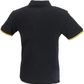 Trojan Mens Black Zipped Retro Polo Shirt