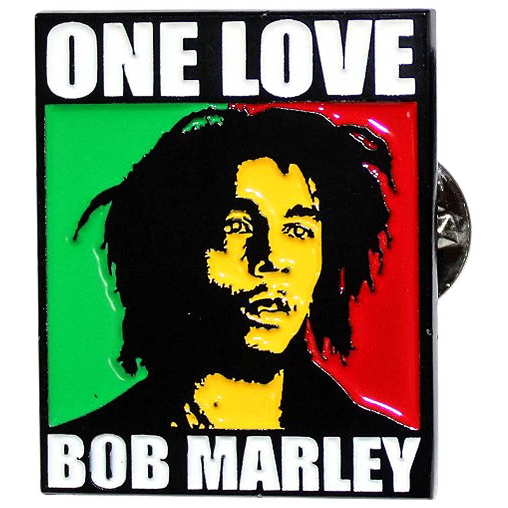 Bob Marley Metal with Enamel Infill Badges