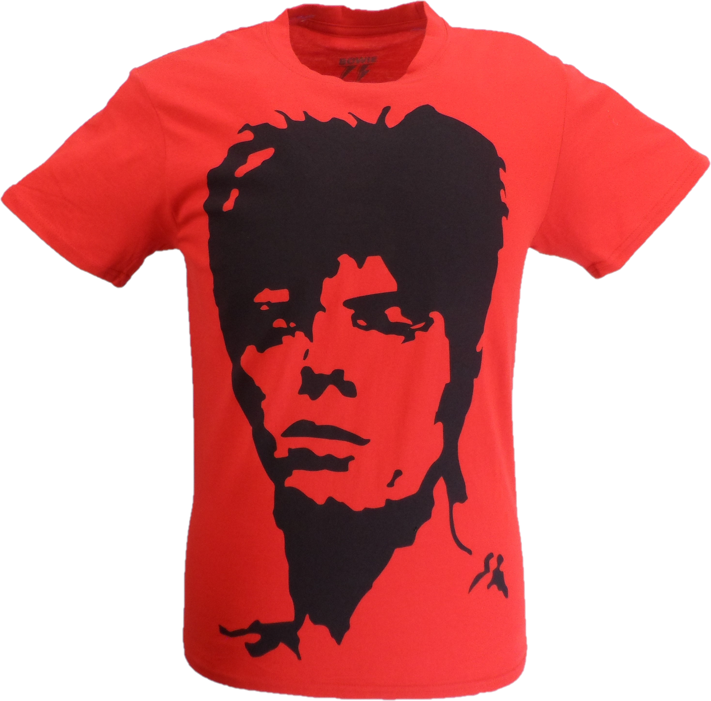 Mens Official Licensed Red David Bowie 1973 Monochrome T Shirt