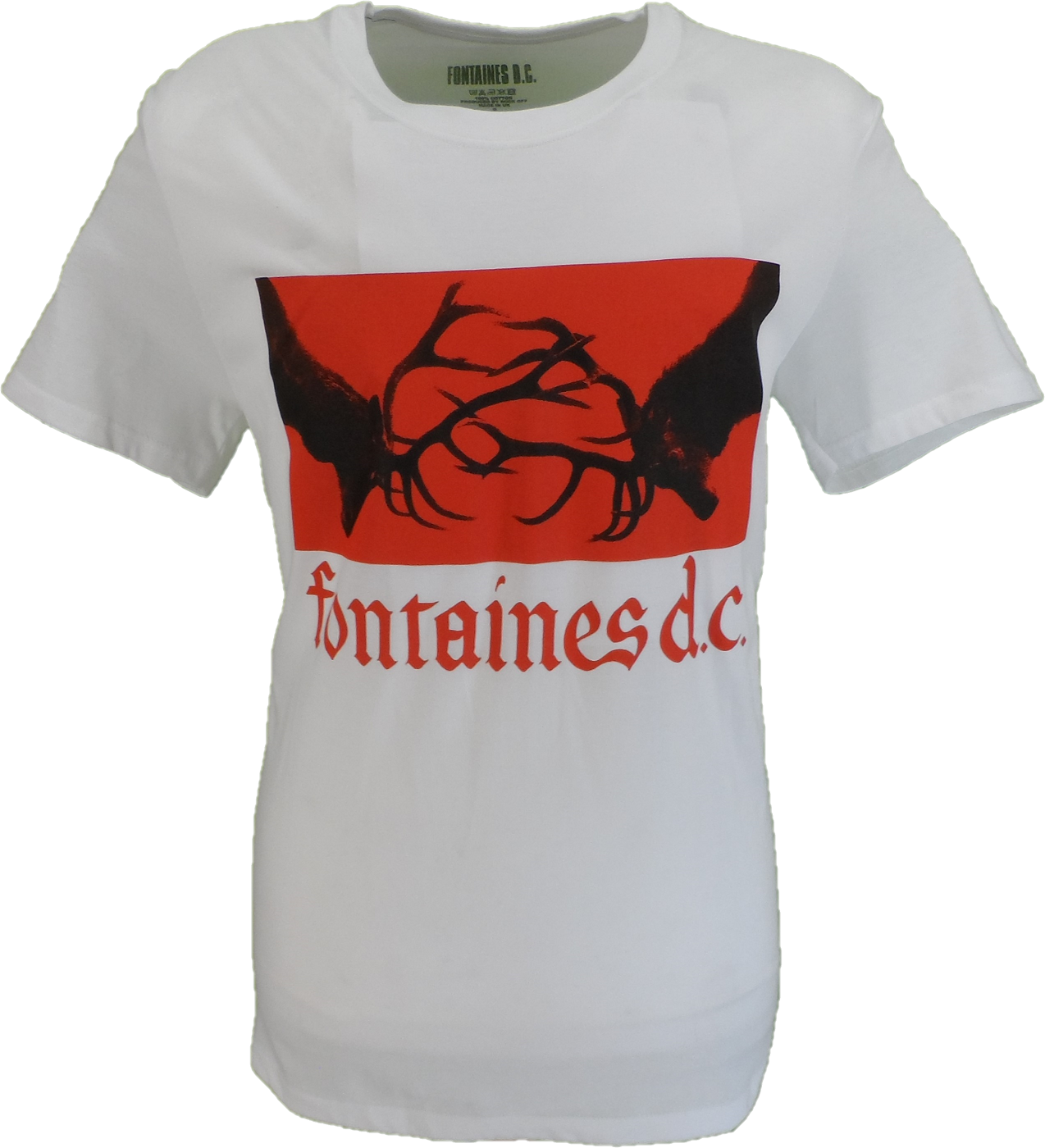 Mens White Official Fontaines D.C Gothic Logo T Shirt