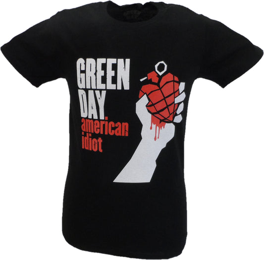 Mens Black Official Green Day American Idiot T Shirt