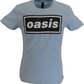 Ladies Blue Official Oasis Decca Logo T Shirt