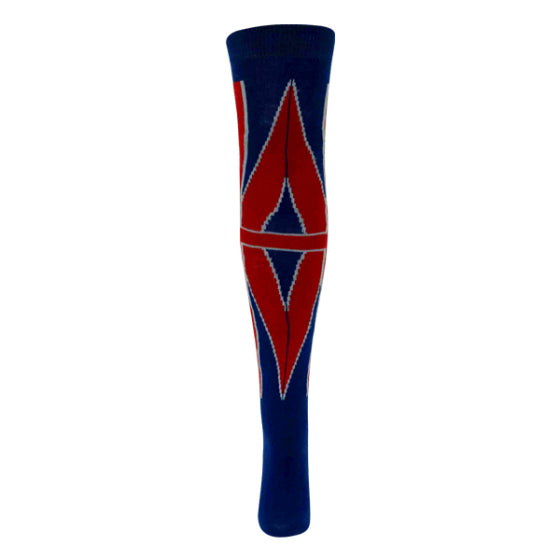 Ladies Union Jack Red/White/Blue Over the Knee High Socks