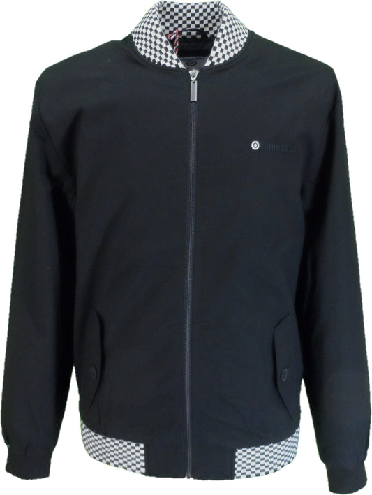 Lambretta Black Checkerboard Trim Harrington Jacket