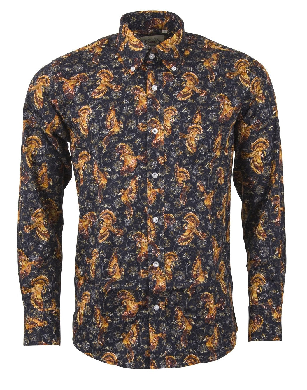 Relco Mens Limited Edition Flying Bird Print Button Down Shirt