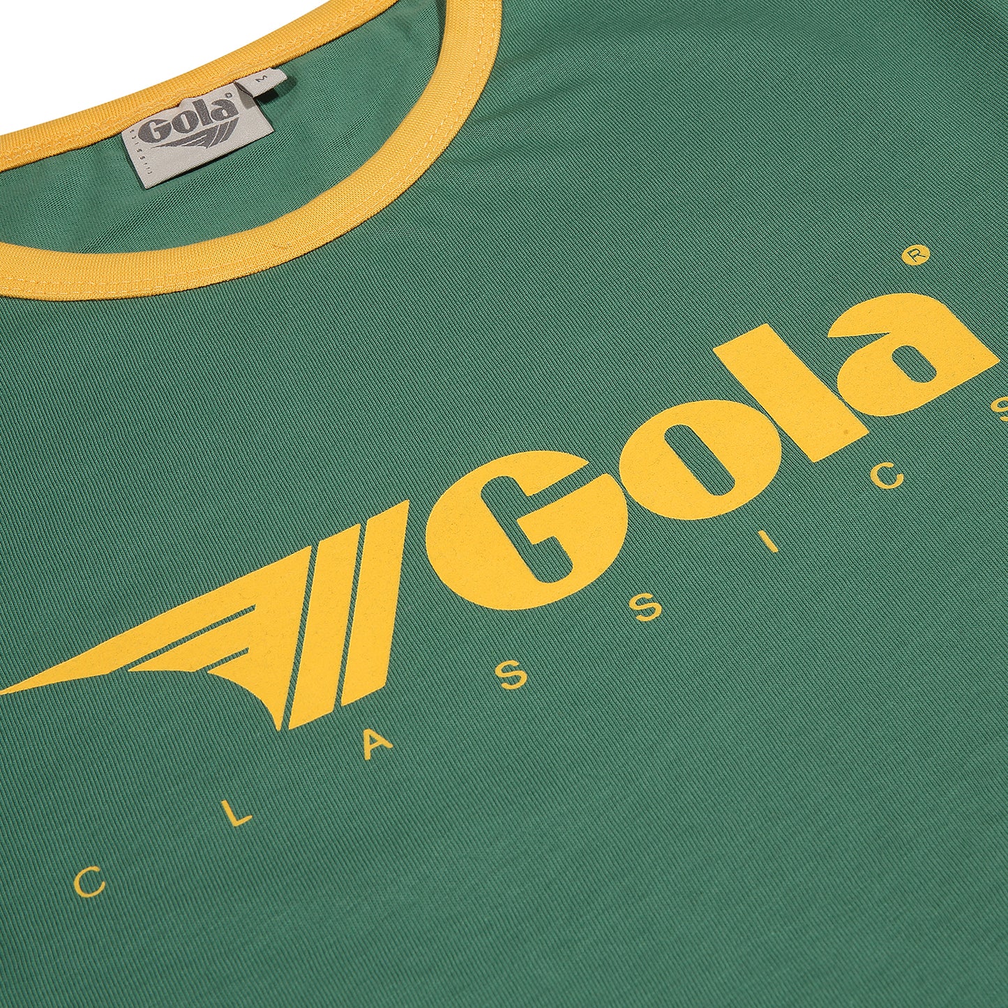 Gola Mens Green/Gold Retro Ringer T Shirt