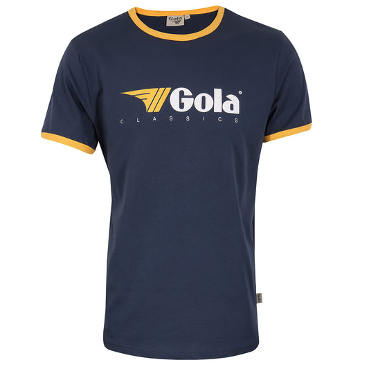 Gola Mens Navy/Gold Retro Ringer T Shirt