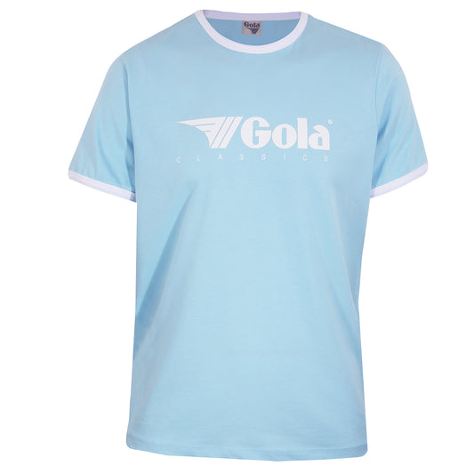 Gola Mens Sky Blue/White Retro Ringer T Shirt