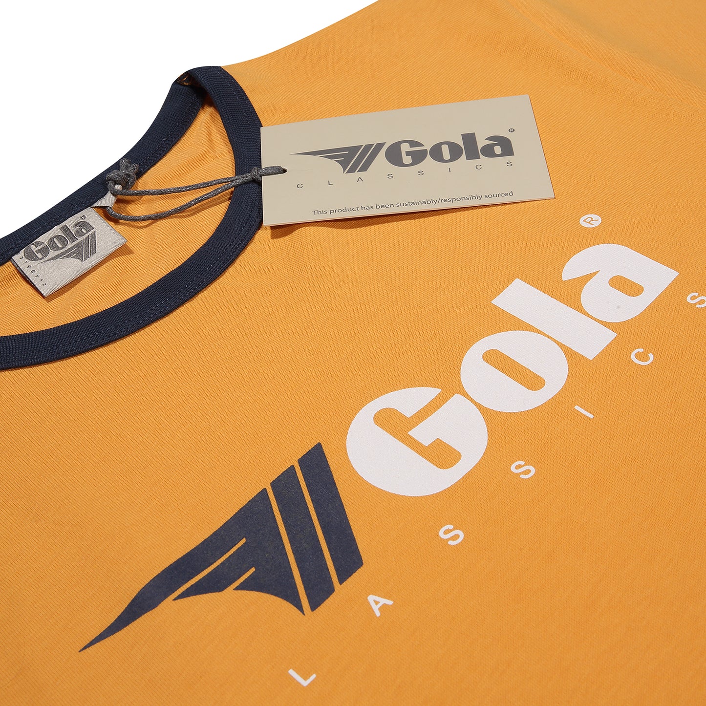 Gola Mens Gold Retro Ringer T Shirt