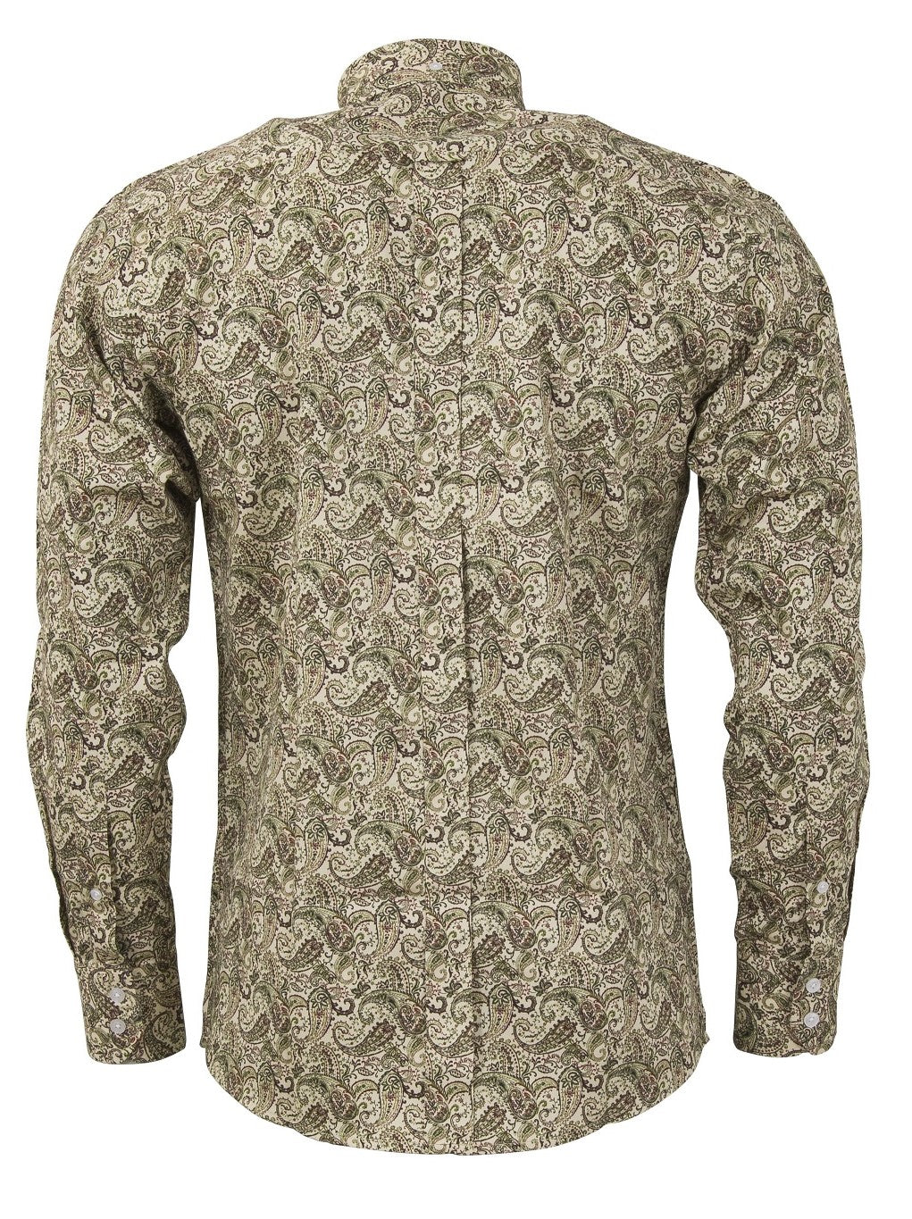 Relco Stone Paisley 100% Cotton Long Sleeved Retro Mod Button Down Shirt