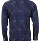 Relco Navy Blue Paisley 100% Cotton Long Sleeved Retro Mod Button Down Shirt