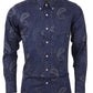 Relco Navy Blue Paisley 100% Cotton Long Sleeved Retro Mod Button Down Shirt