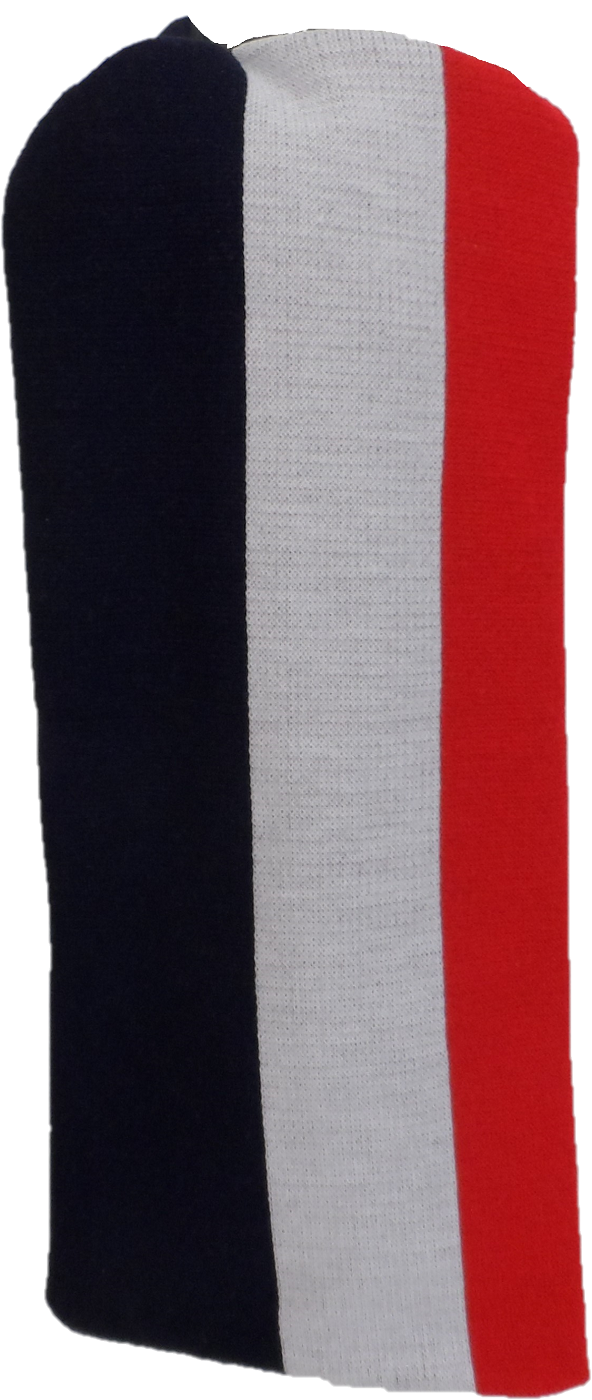 Mazeys Mens Red White and Blue Retro Knitted Collage Scarf