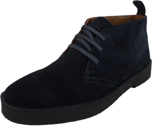 Roamers Mens Real Suede Navy Blue Retro McQueen Desert boots