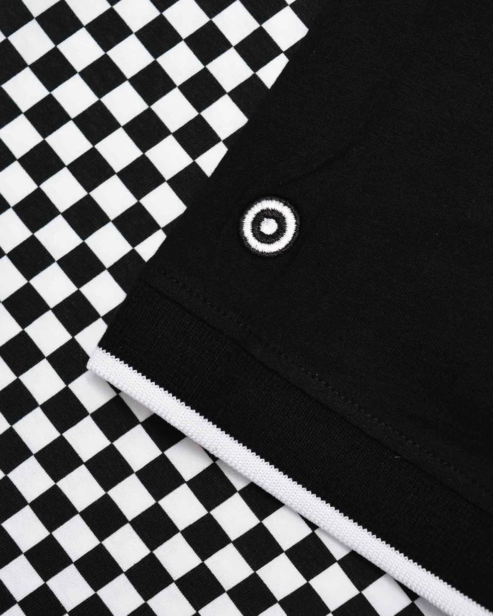 Lambretta Mens Black/White Checkerboard Polo Shirts