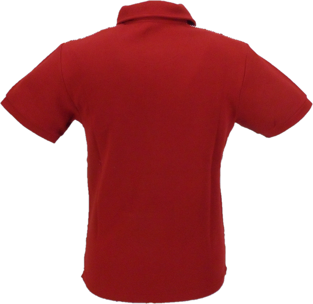 Ska & Soul Mens Red Diamond Retro Knitted Polo Shirts