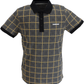 Lambretta Mens Steel Grey Big Check Polo Shirts