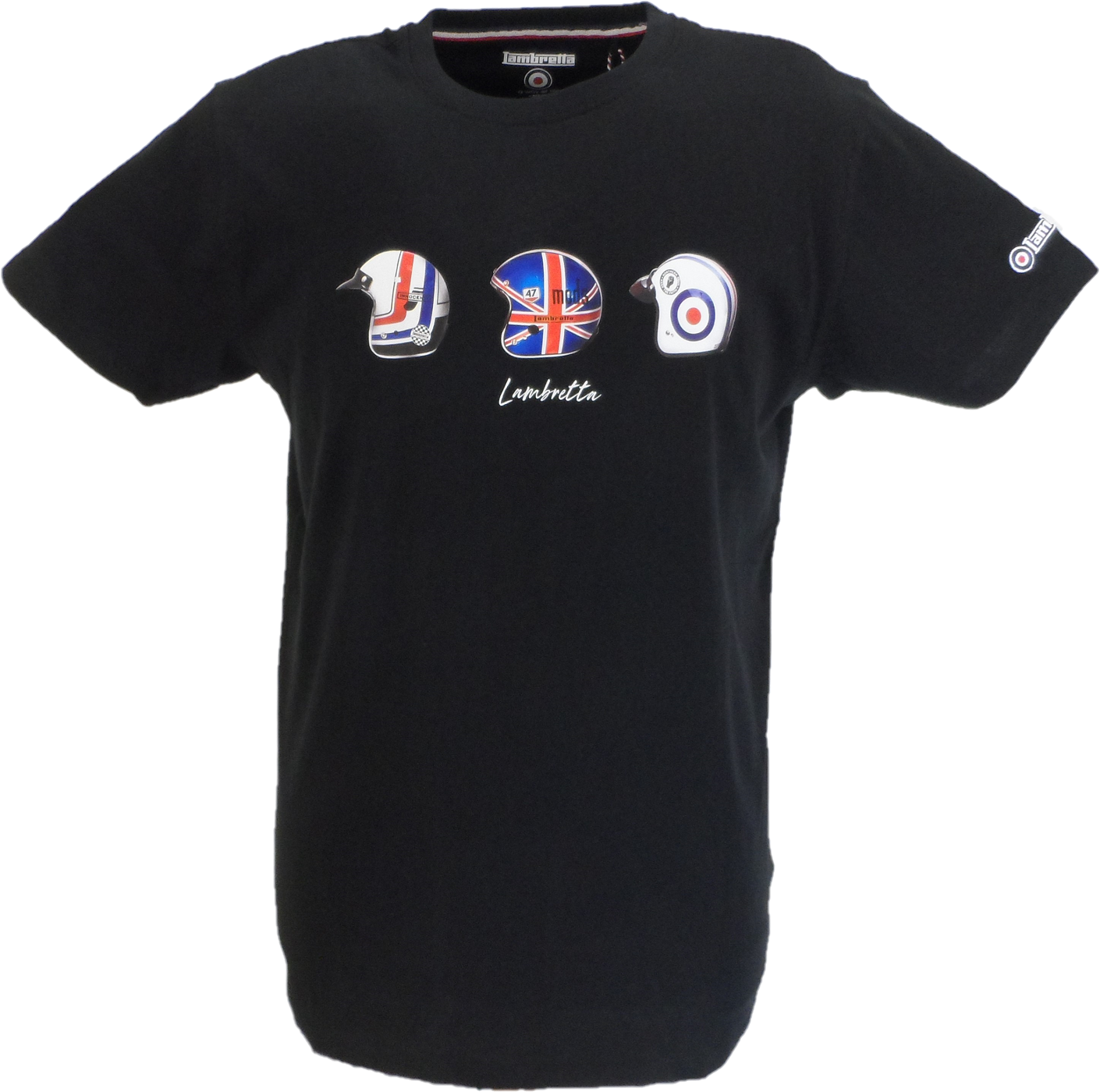 Lambretta Mens Black Helmet Retro T Shirt