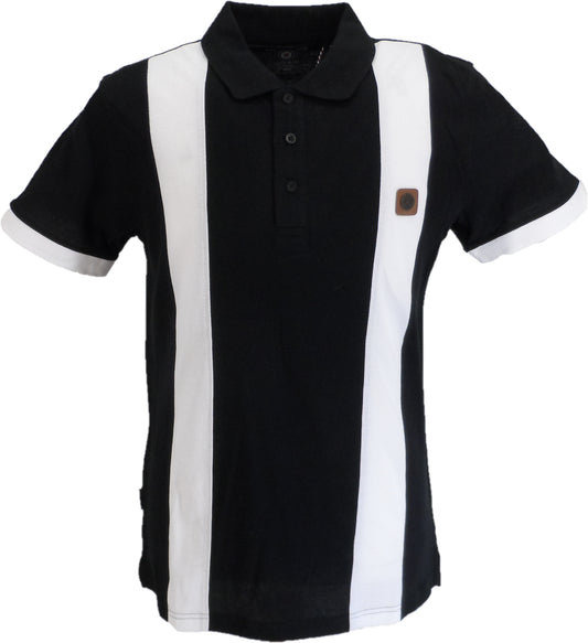 Lambretta Black/White Vintage Panel Polo Shirts