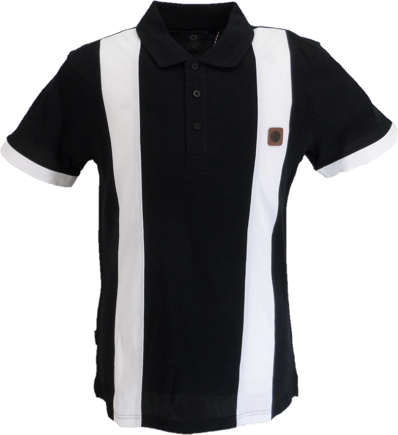 Lambretta Black/White Vintage Panel Polo Shirts