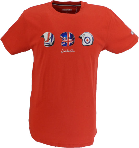 Lambretta Mens Red Helmet Retro T Shirt