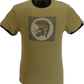 Trojan Mens Camel Brown Artist logo 100% Cotton Peach T-Shirt