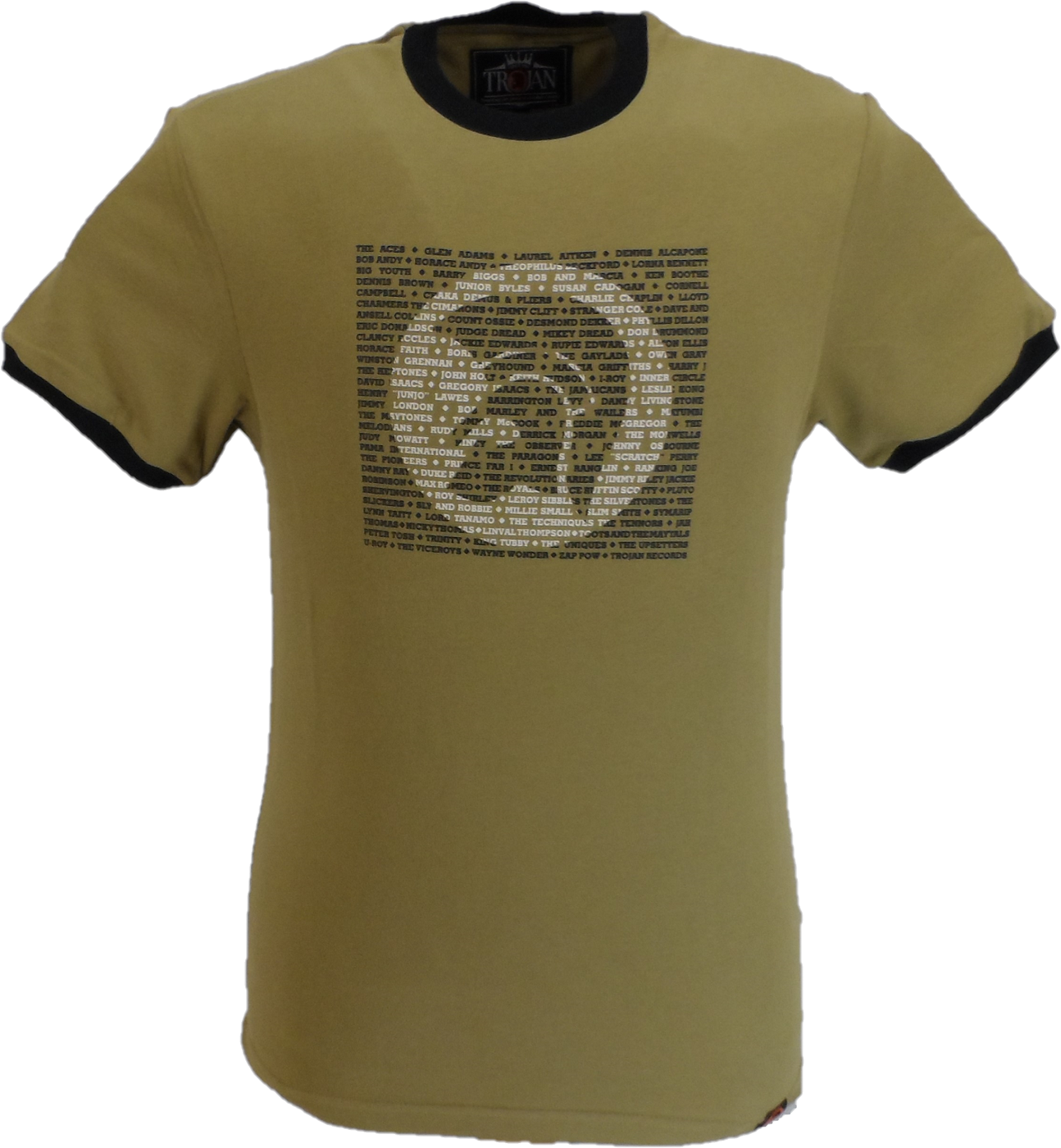 Trojan Mens Camel Brown Artist logo 100% Cotton Peach T-Shirt