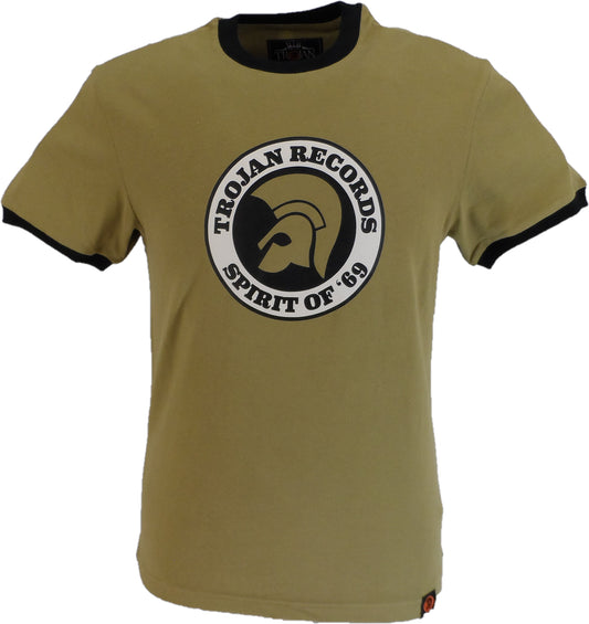 Trojan Mens Camel Brown Spirit of 69 100% Cotton Peach T-Shirt