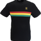 Trojan Mens Black Rasta Retro Pique T Shirt