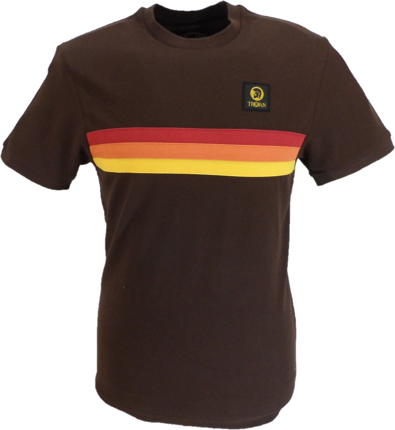 Trojan Mens Brown Retro Pique T Shirt